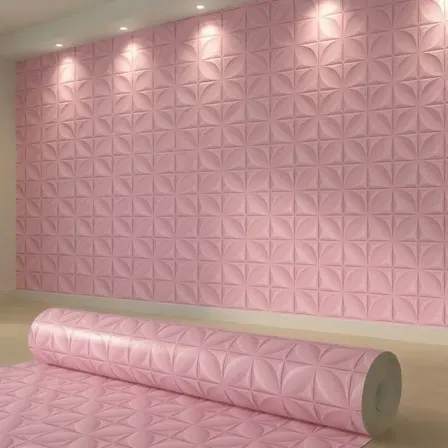 Papel De Parede Pétalas Rosa Lavável 3d Autoadesivo Menina Rosa 6 Metros