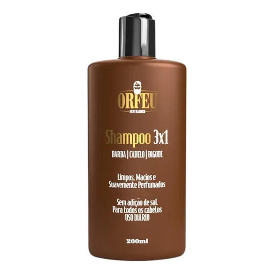 Shampoo Para Cabelo, Bigode E Barba Orfeu Barber 200ml