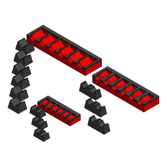 Magattach Organizador Extension Enchufe (juego 3 Pieza Rojo