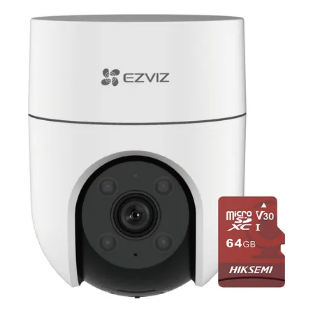 Ezviz Camara Ptz H8c-64 Pt Wifi 2 Mp Cobertura 360° Con Detección Humana Y Seguimiento Inteligente Ideal Para Uso Exterior Colores En Oscuridad Microsd De 64gb Audio De Bidireccional Cs-h8c