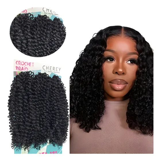 Aplique Fibra Orgânico Cabelo Tipo Goivo Crochet Curto Acata