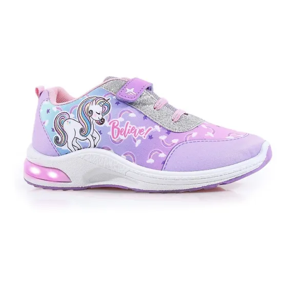 Zapatillas Footy Pop Unicornio Believe Niña Luz Led Al Pisar
