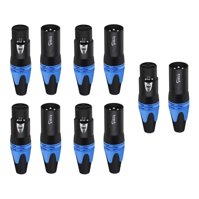 10 Piezas Conector Xlr Canon Macho Y Hembra Krack Audio Pro