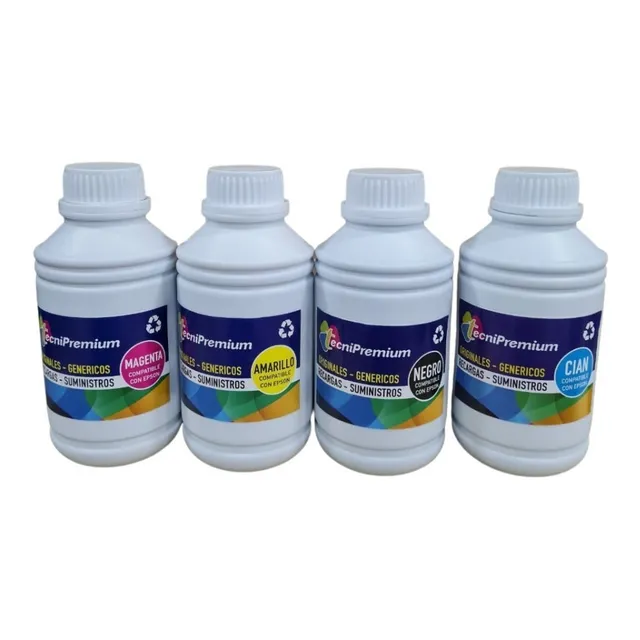 4 Medios Litros Tinta Genérica Para Epson L355 L365 L380