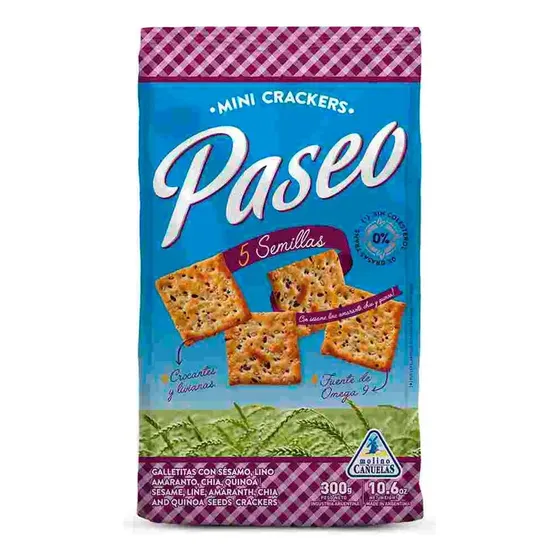 Galletas Saladas Sandwich Cracker 5 Semillas Paseo 300g | Cuotas sin interés