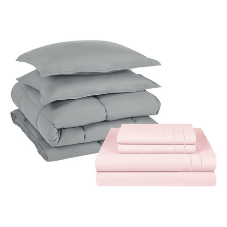 Pack Cobertor Lujo 1,5 Plazas Gris + Set Sabana 3angeli Pack Cobertor Lujo 1,5 Plazas Gris + Set Sabana 3angeli