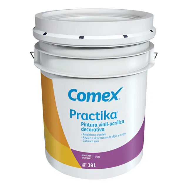 Pintura Vinil Acrilica Comex Practika Interior Y Exterior Acabado Mate Color Pavo