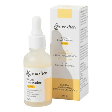 Sérum Clareador Íntimo Maxfem 30ml Com Ácido Hialurônico Vitamina C Pantenol Niacinamida Todo Tipo De Pele Dia/noite