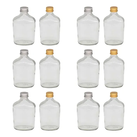 Pack 12 Frascos De Vidrio En Botella Tapa Redonda 100ml Color Variados