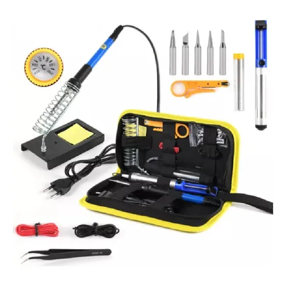 Kit de soldador con tubo de estaño con resina y ventosa de soldadura, 220 V