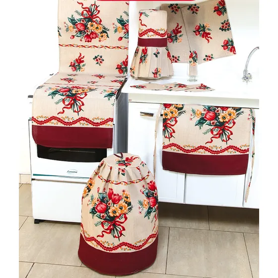 Conjunto Para Cozinha Tecido Estampado Kit 10 Peças Coruja