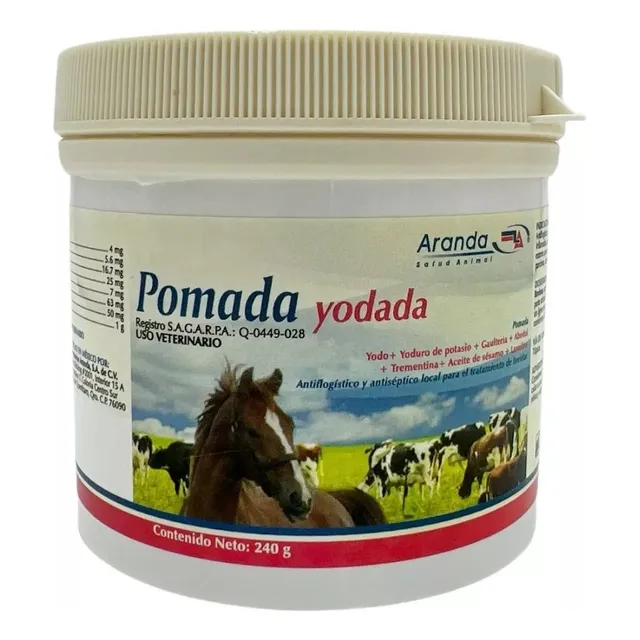 Pomada Yodada Antiseptico Aranda 240 G Uso Veterinario