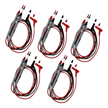 5x Par Cabo Multímetro Ponta Fina Tipo Agulha Ponteira Prova