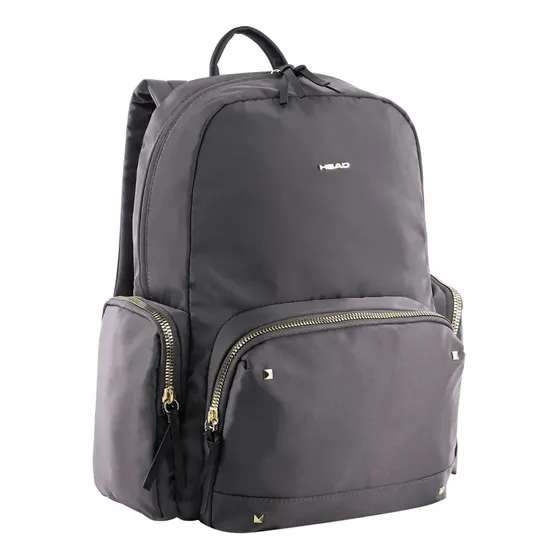 Mochila Gold Ejecutiva Tachas Gris Mujer Head   