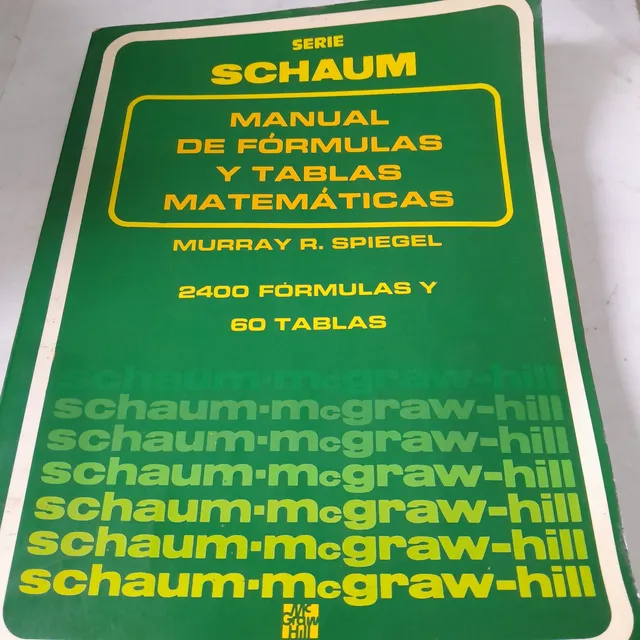 Manual De Formulas Y Tablas Matemáticas,spiegel,schaum