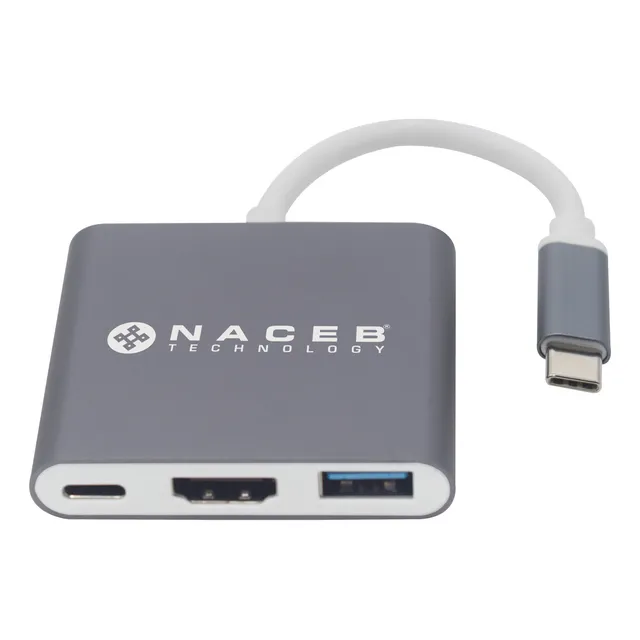 Naceb Na-0111 Usb Tipo C Hdmi + Usb 3.0 + Tipo C