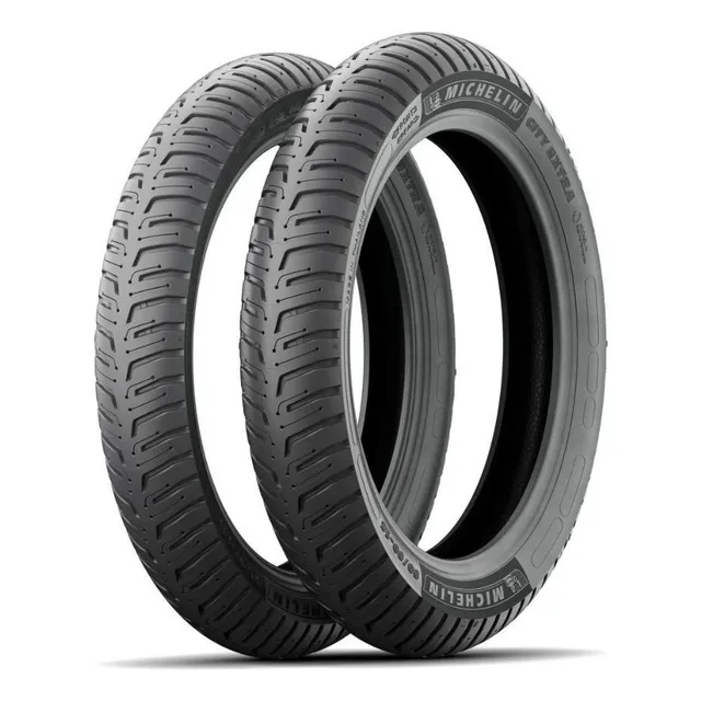 Pneu Michelin City Extra 80/100-18 + 100/90-18 S/ Câmara