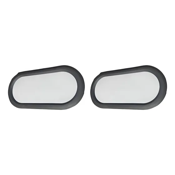 Kit 2 Ventanas P/ Portón Ovalada Acabado Negro 650x320