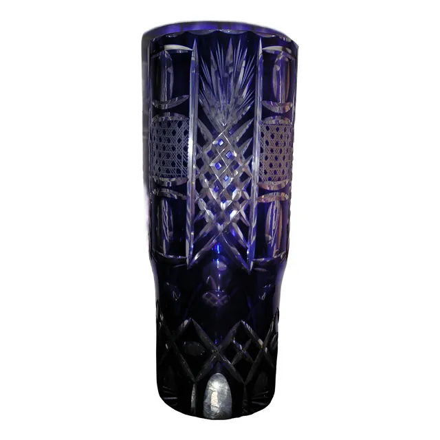1205- Florero Jarron Cristal Checoslovaco 30 Cm Oferta