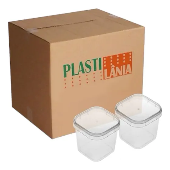 Kit 50un Pote Quadrado Lacre Bolo No Pote 220ml Leve 5 Pcts