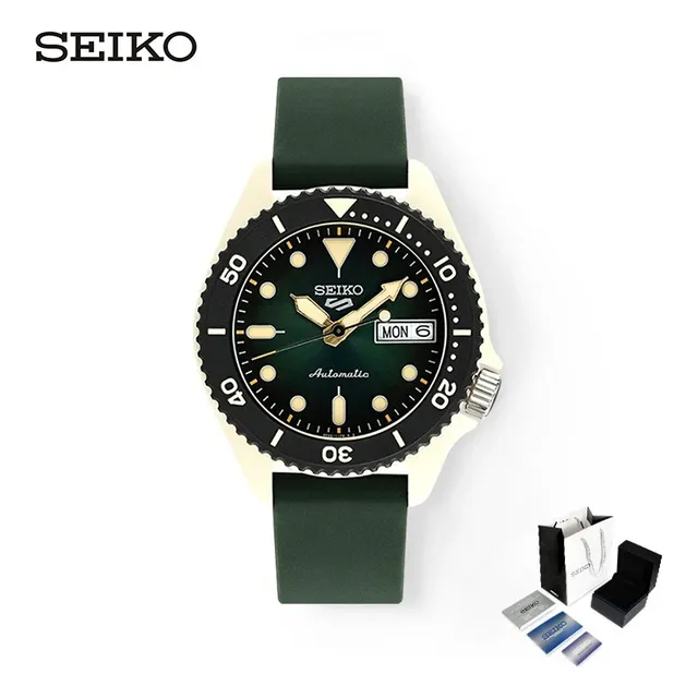Reloj De Pulsera Mecánico De Goma Seiko 5 Srpg73k1