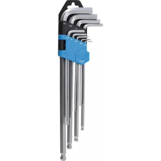 Set De 9 Llaves Hexagonales Bgs 1/16  A 3/8  Con Bola
