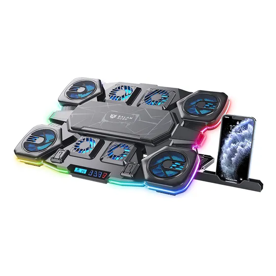 Base enfriadora Balam Rush eolox cryotech ef780 laptop 17 pulgadas 8 fan negro