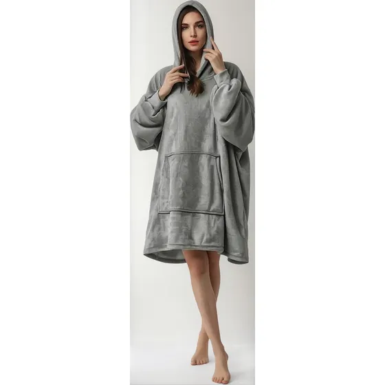 Manta Buzo Canguro Con Capucha Corderito Invierno Suave Ax®