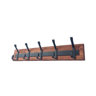 Perchero Pared Organizador Hierro Y Madera 5 Brazos Dobles Perchero Pared Organizador Hierro Y Madera 5 Brazos Dobles