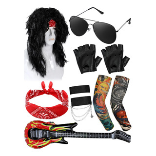 Set De Disfraces Mepase Para Halloween De Los 80 Rocker, 9 P Set De Disfraces Mepase Para Halloween De Los 80 Rocker, 9 P