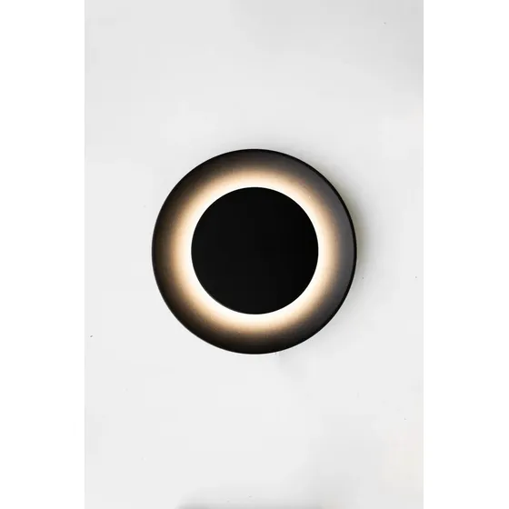 Aplique Circular Led Exterior Chulette L Negro 30c 12w Cie