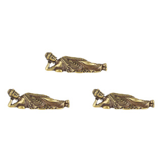 Estatua Retro Dorada De Buda Amitabha Acostado, 3 Escudos De Estatua Retro Dorada De Buda Amitabha Acostado, 3 Escudos De