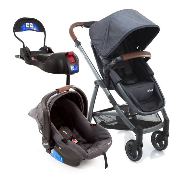 Carrinho De Bebê Epic Trio Grey Vintage Infanti Carrinho De Bebê Epic Trio Grey Vintage Infanti