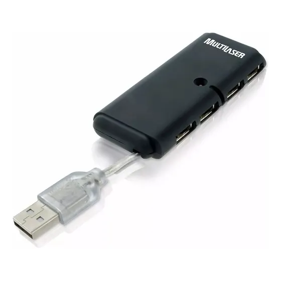 Multilaser AC064 Hub 4 portas usb slim 2.0 cor preto