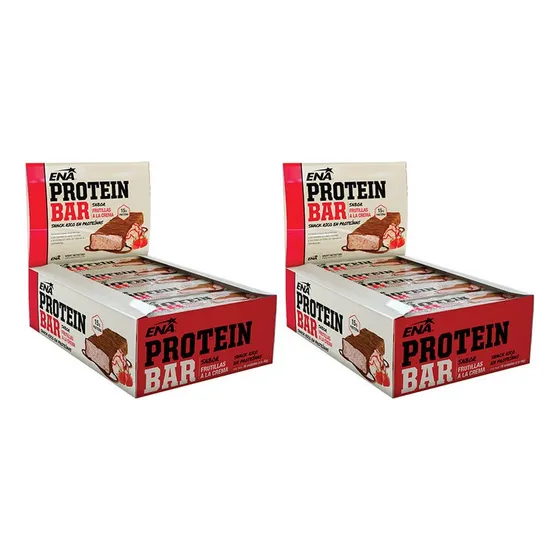 2x1 Caja Protein Bar Ena 46 Gramos Cada Barra Proteina Sabor Frutillas A La Crema