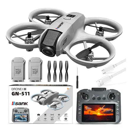 Drone Brushless C/camera Hd 4k 2 Baterias Ecrã De 4,5'' L28s Cinza