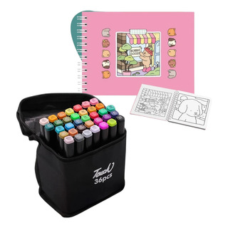 Kit Livro De Colorir + Canetinhas Touch 48 Cores Kit Livro De Colorir + Canetinhas Touch 48 Cores