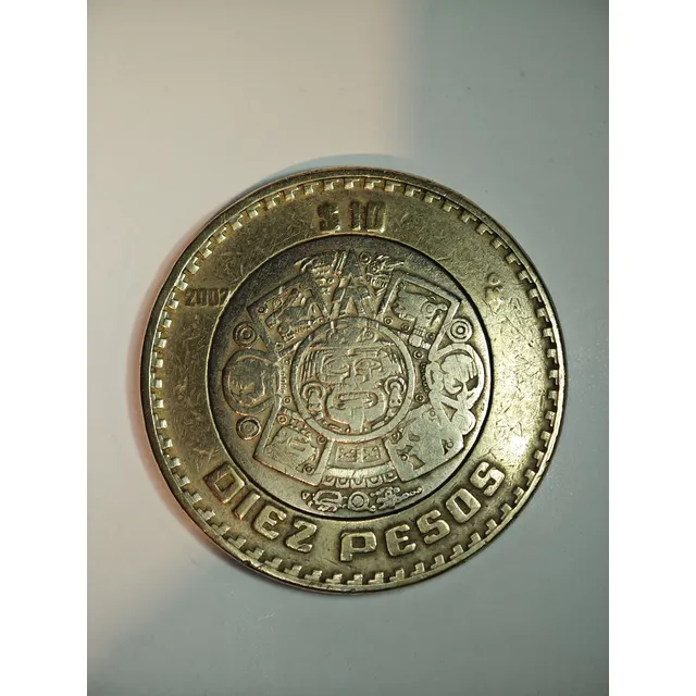 Moneda 10 Pesos Mexicanos, Año 2002 Con Error De Acuñación