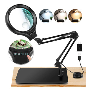Nzqxjxz Lupa Grande 10x 30x Con Luz Y Soporte, Lupa Led De 5 Nzqxjxz Lupa Grande 10x 30x Con Luz Y Soporte, Lupa Led De 5