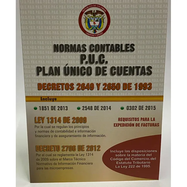 Normas Contables - P.u.c ( Plan Único De Cuentas ) 