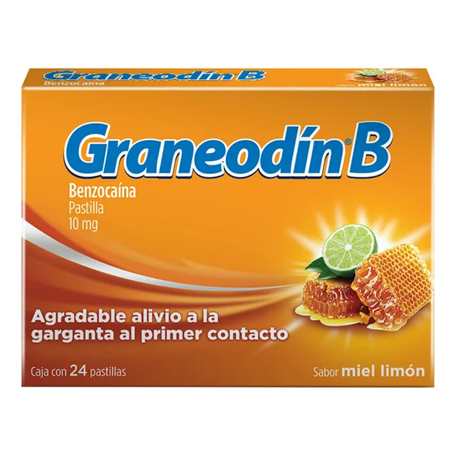 Graneodin B Benzocaina 10 Mg Miel Limón 24 Pastillas