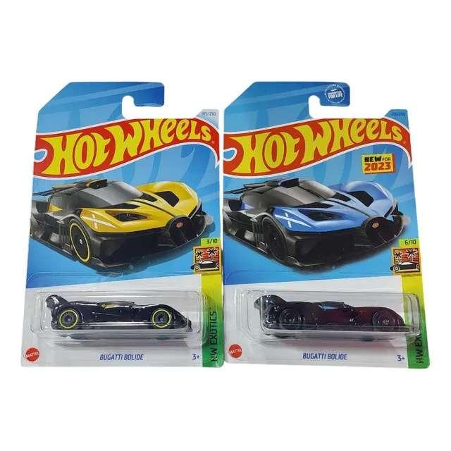 Hot Wheels Bugatti Bolide Azul Y Amarillo Hw Exoctics 2pz