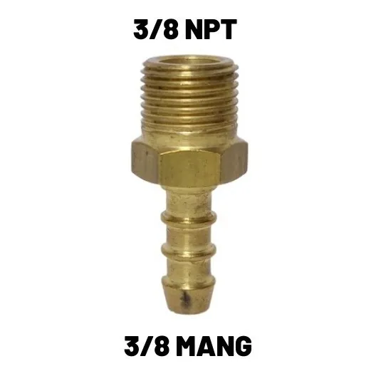 Conector Conexión Bronce 3/8 Npt  X 3/8 Espiga P/manguera  