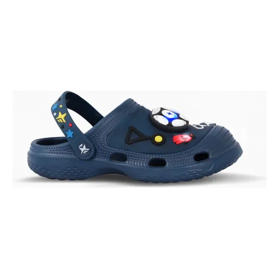 Sandalias Clogs Super Gol Marino Con Luz Kids Footy