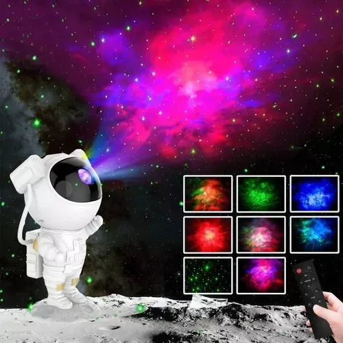Proyector De Astronauta Galaxia Aurora Lampara Luz Noche