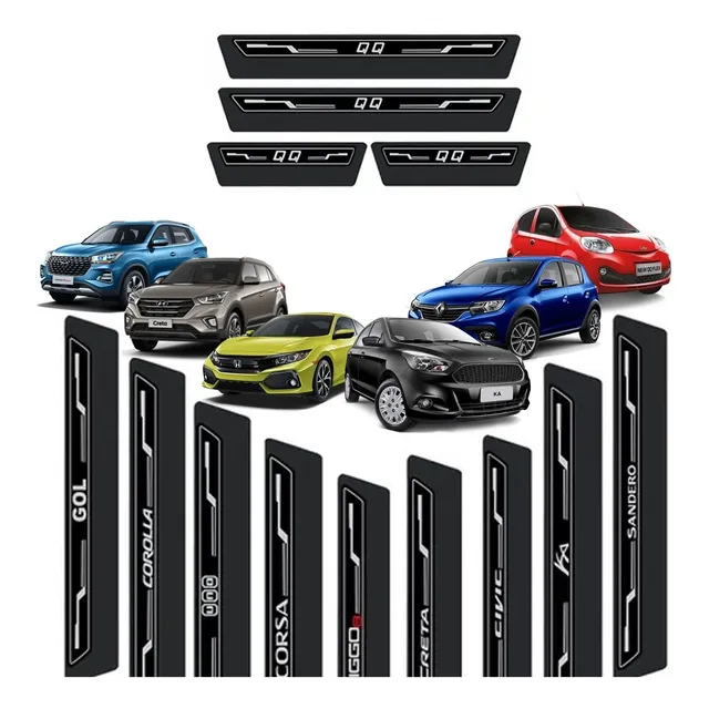 Kit 8 Peças Soleira Super Protetora Premium Todas As Marcas