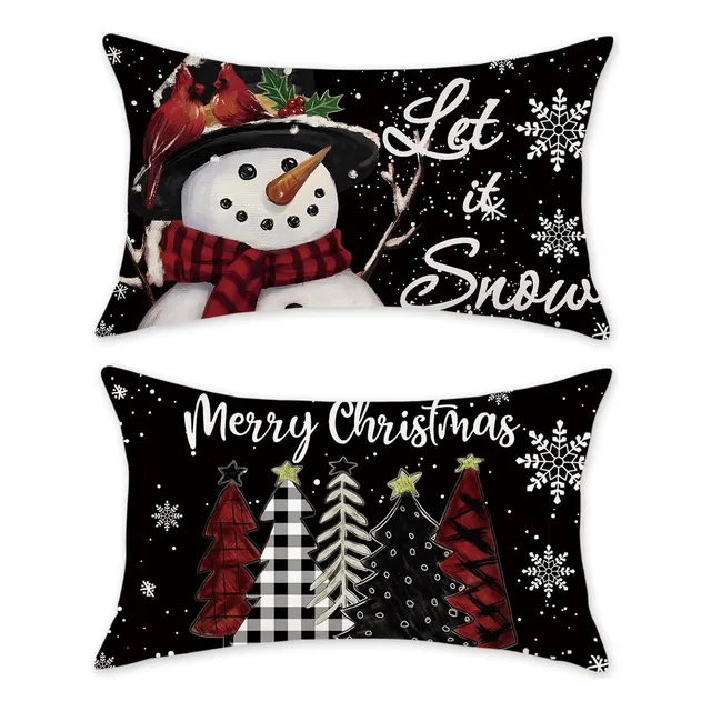 Juego De 2 Fundas De Almohada De Navidad De 12 X 20 Pul...