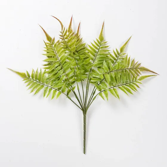 Planta Helecho Ramo Artificial Small Decorativa Altorancho Color Verde y Rojo
