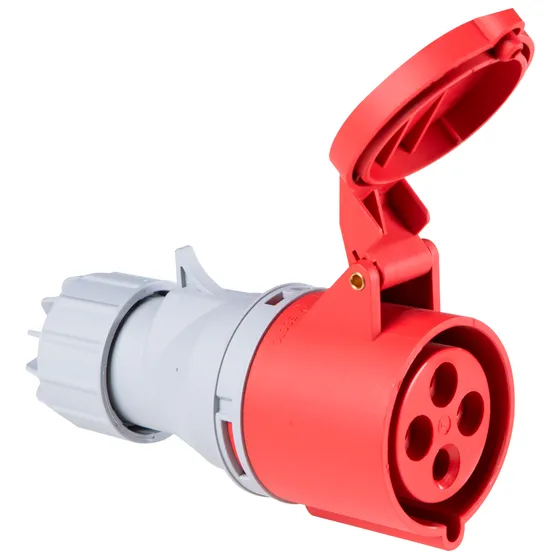 Toma Corriente Industrial Roja Aereo Hembra De 32 Amp Andeli