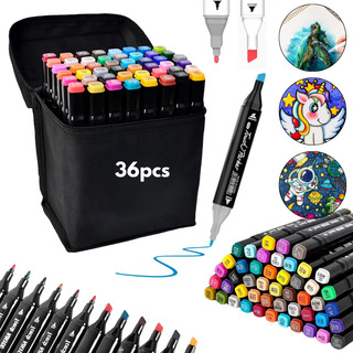 Set De 36 Marcadores Resaltadores Con Doble Punta + Estuche Set De 36 Marcadores Resaltadores Con Doble Punta + Estuche